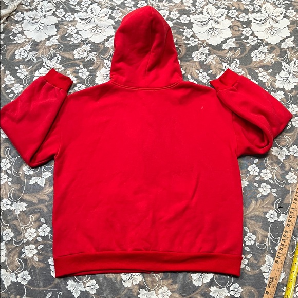 Red Zip-Up Hoodie Heavyweight Big Hood - Picture 8 of 8